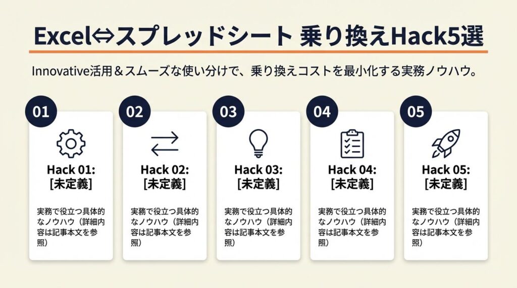 ExcelとスプレッドシートはHack5選で乗り換えコストを最小化