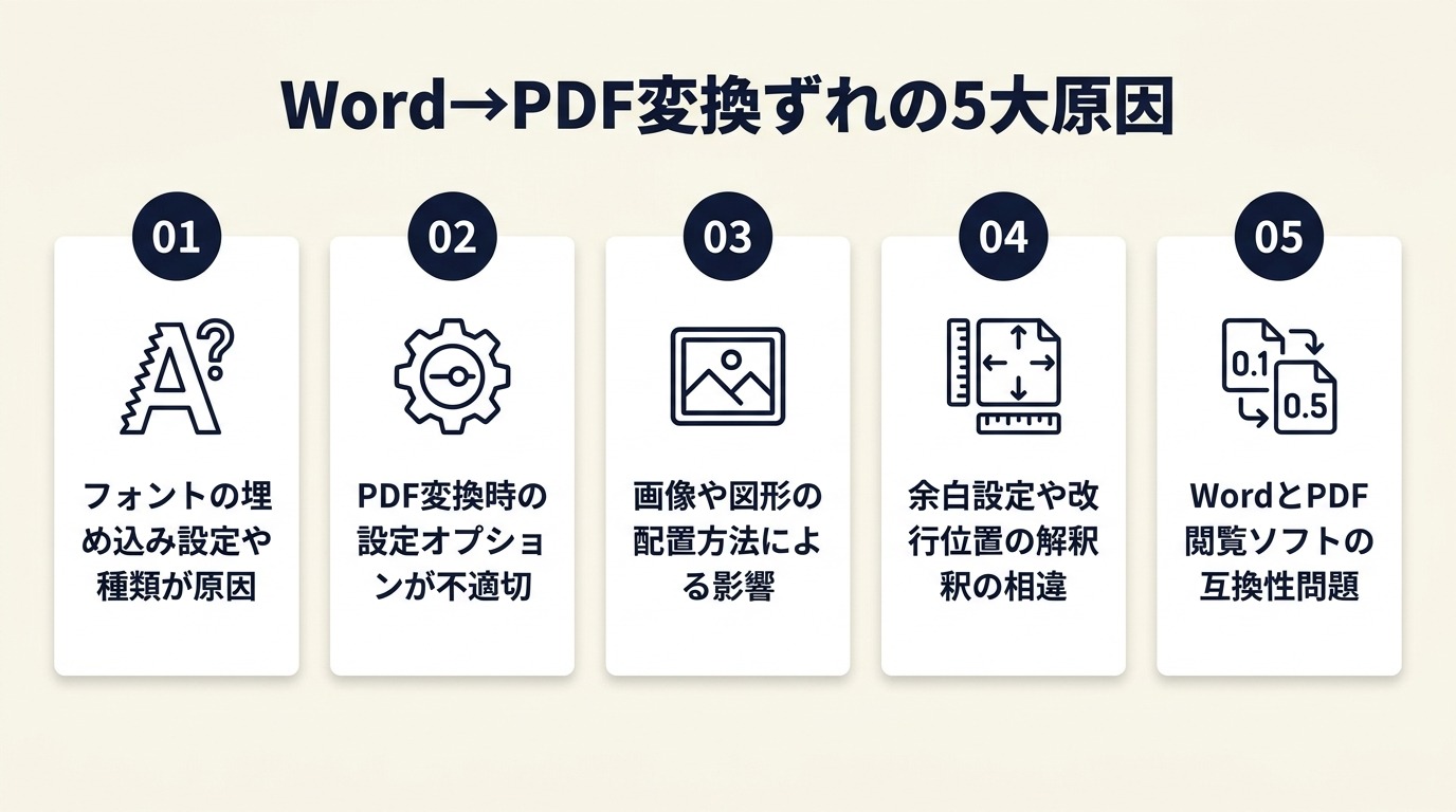 Word→PDF変換のずれは5原因と6手順で完全解決 | フリ転