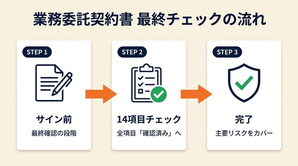 業務委託契約書は14項目チェックで完了