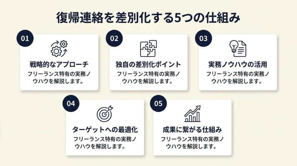 復帰連絡は5つの仕組みで差別化