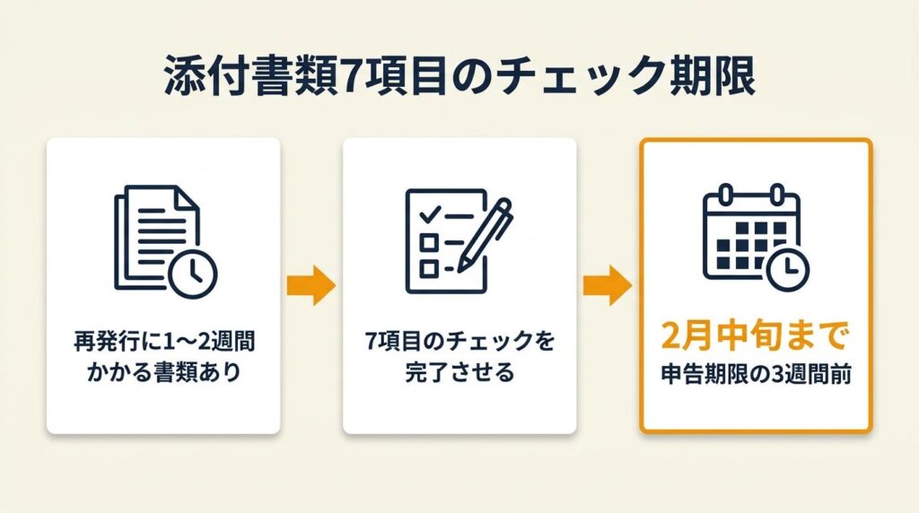 添付書類は7項目でチェック