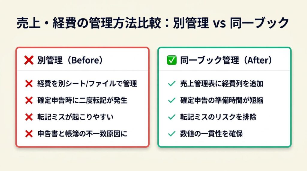 確定申告に使える売上管理は経費列で完成