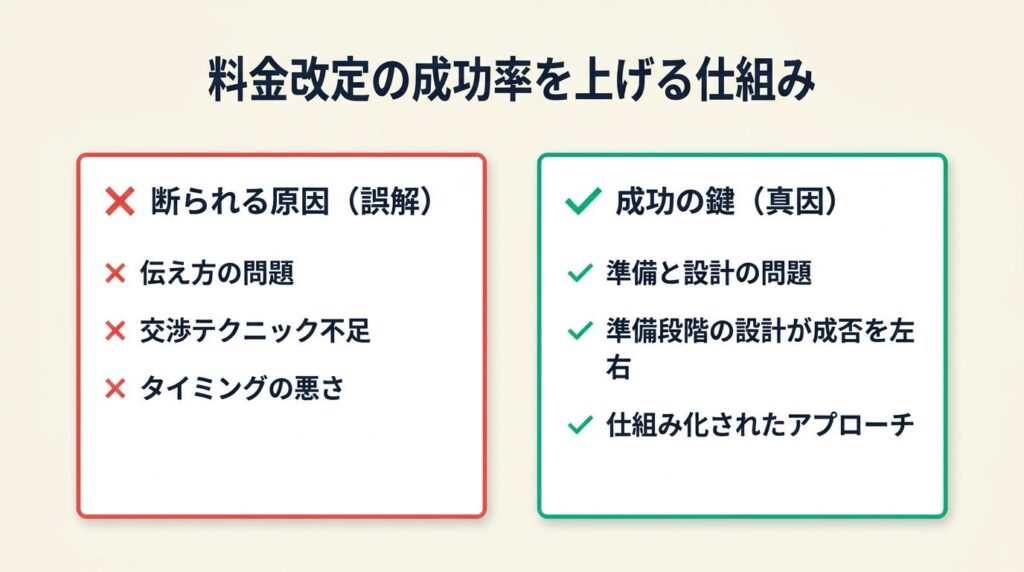 料金改定は5つの仕組みで成功率を上げる