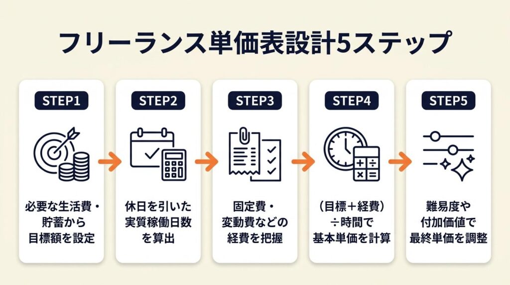 フリーランス単価表は5ステップで設計