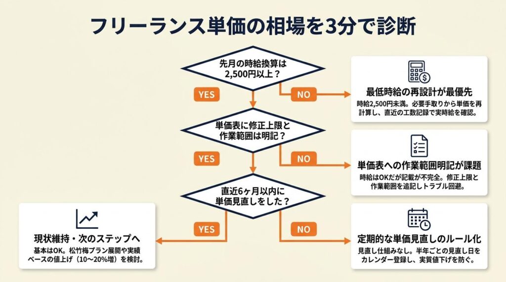フリーランス単価の相場を3分で診断
