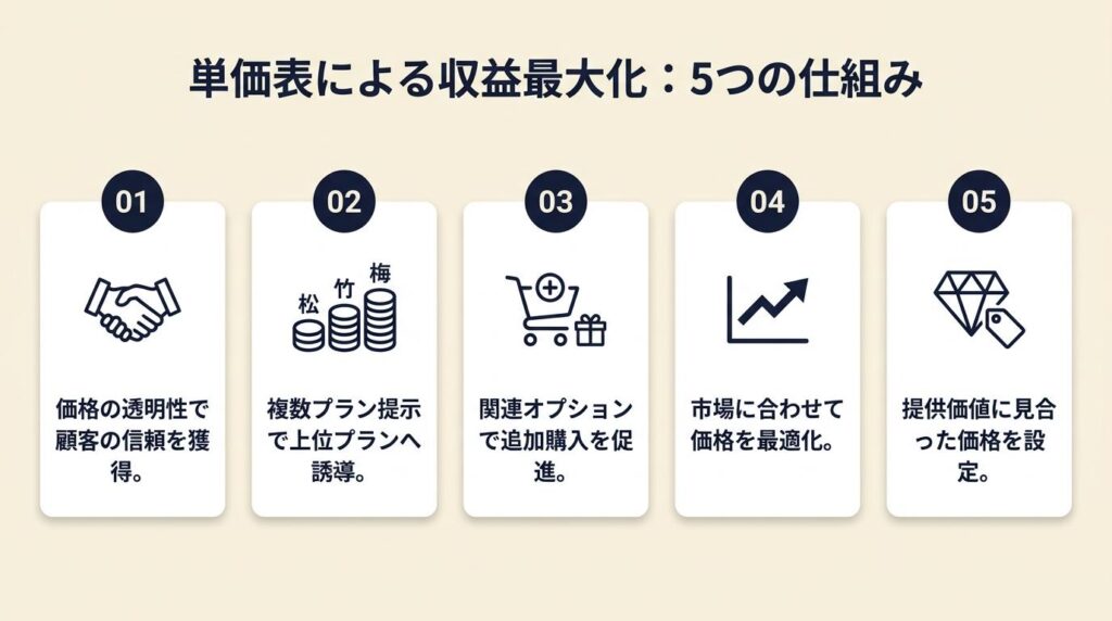 単価表作成の実例は2パターンで比較