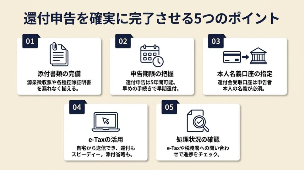 還付申告を確実に完了させる5つのポイント