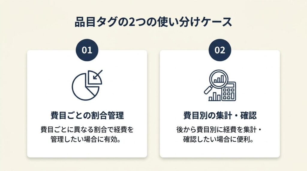 品目タグは2つのケースで使い分け