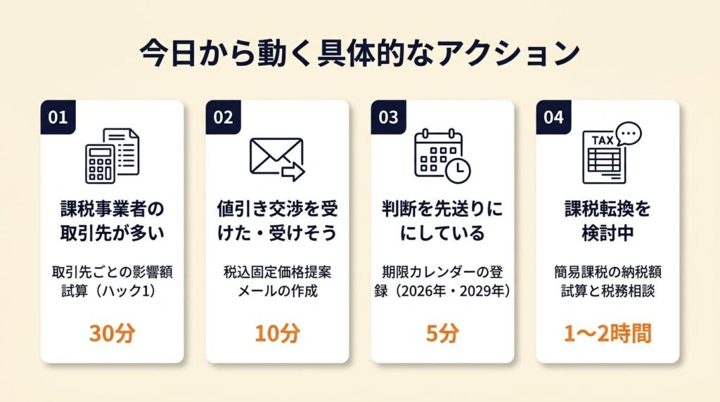 免税事業者のままは取引先次第：今日から動く3ステップ
