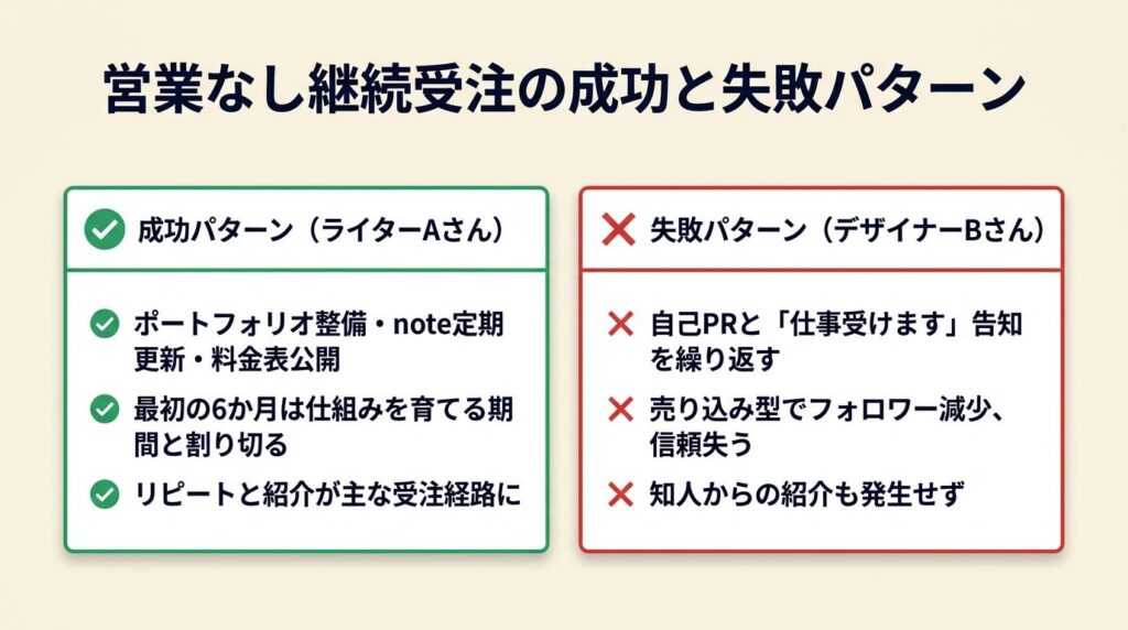 フリーランス営業なし継続受注は2パターンで実現