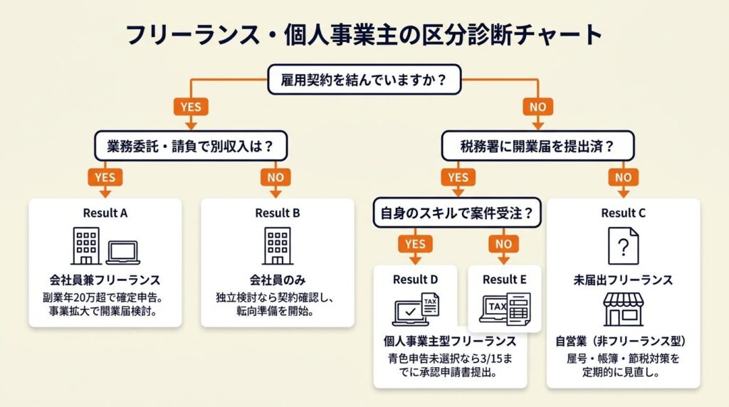 フリーランス・個人事業主の区分を3分で診断