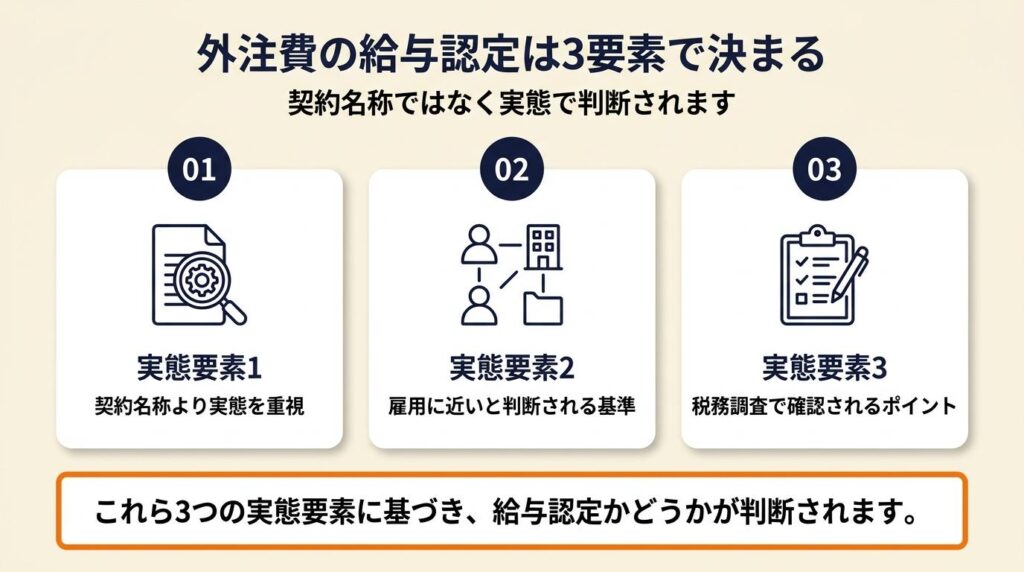 外注費の給与認定は3要素で決まる