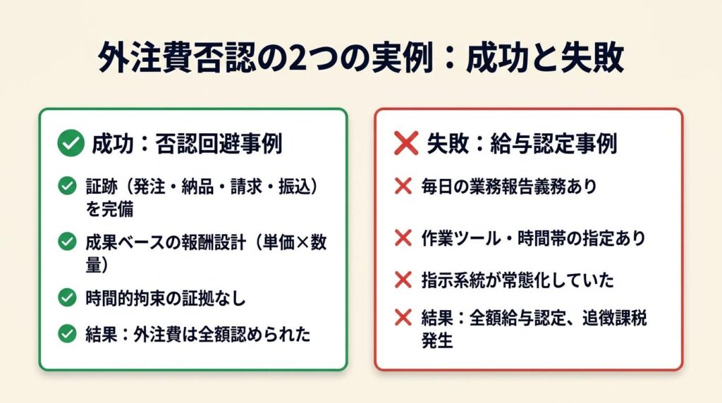 外注費が否認された2つの実例