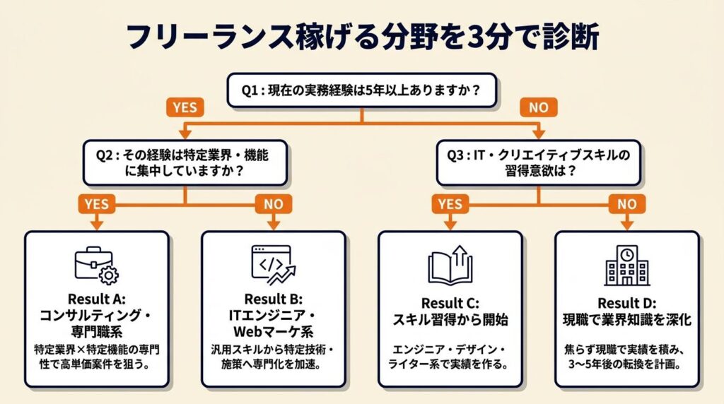 フリーランス稼げる分野を3分で診断