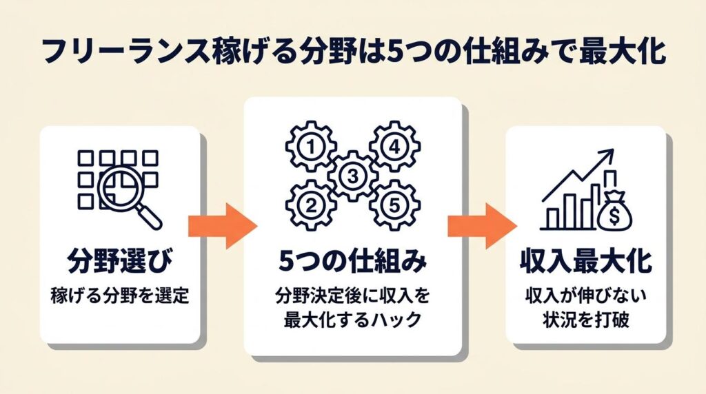 フリーランス稼げる分野は5つの仕組みで最大化