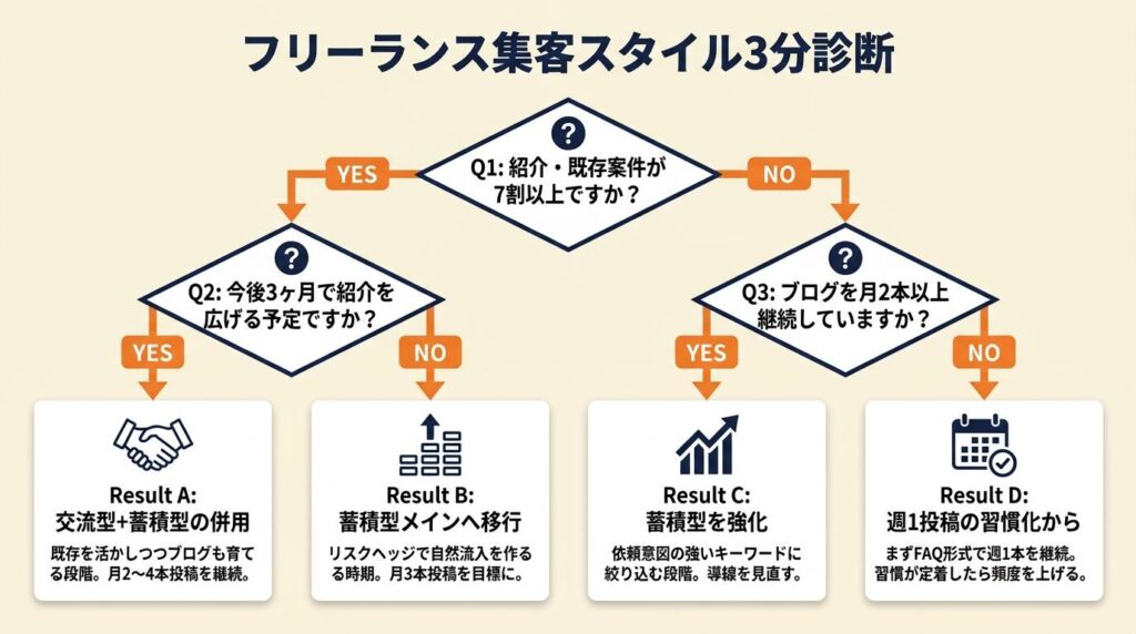 フリーランス集客スタイルを3分で診断