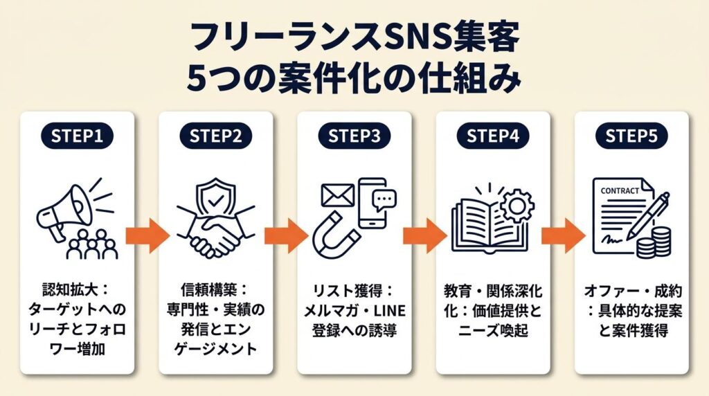 フリーランスSNS集客は5つの仕組みで案件化