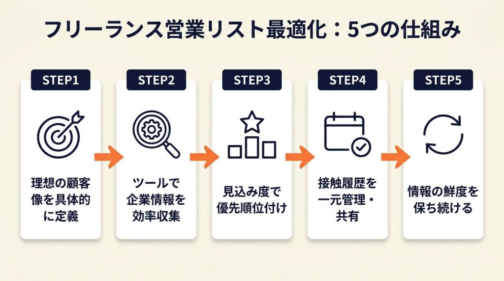 フリーランスの営業リストは5つの仕組みで最適化する