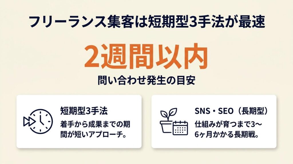 フリーランス集客は短期型3手法が最速