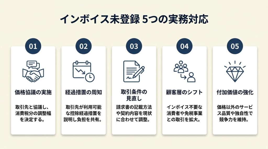 インボイス未登録は5つの仕組みで対応