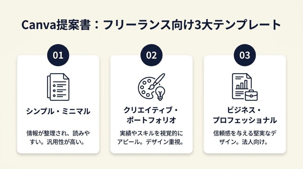 Canvaで提案書は3テンプレートから選ぶ