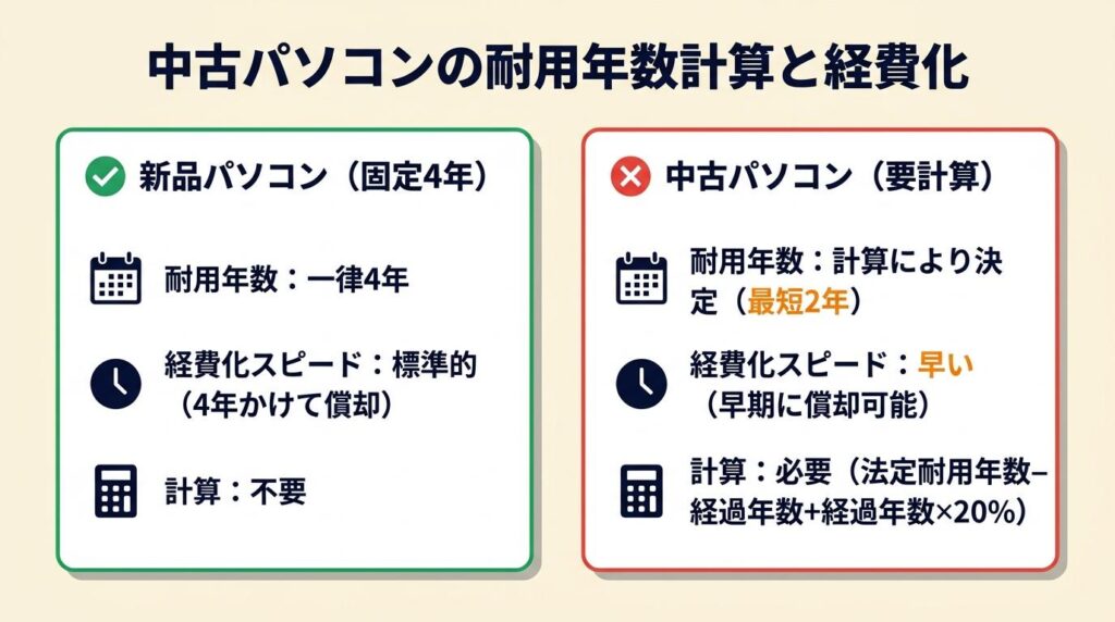 中古パソコンは耐用年数を計算し直す