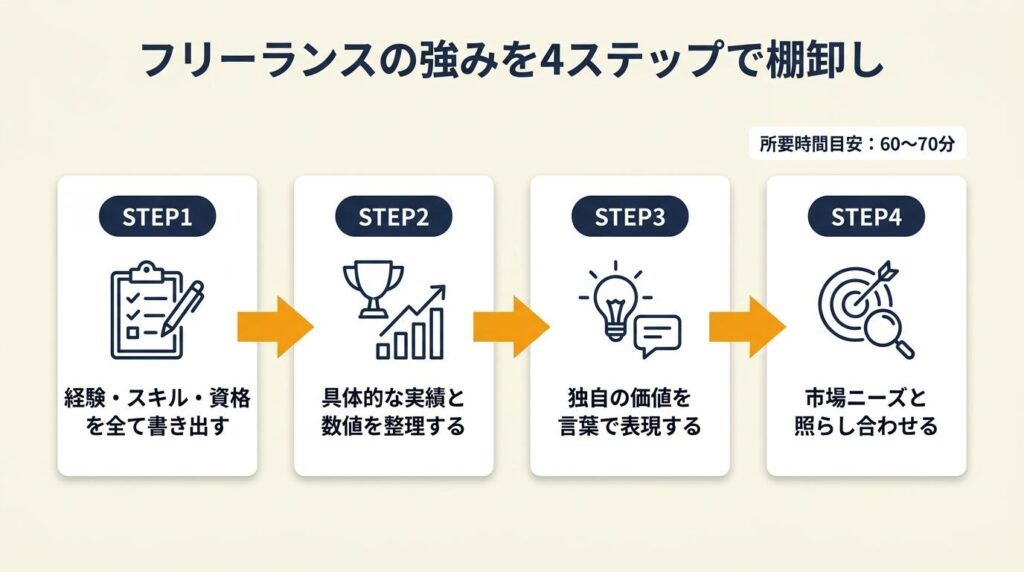 フリーランスの強みを4ステップで棚卸し