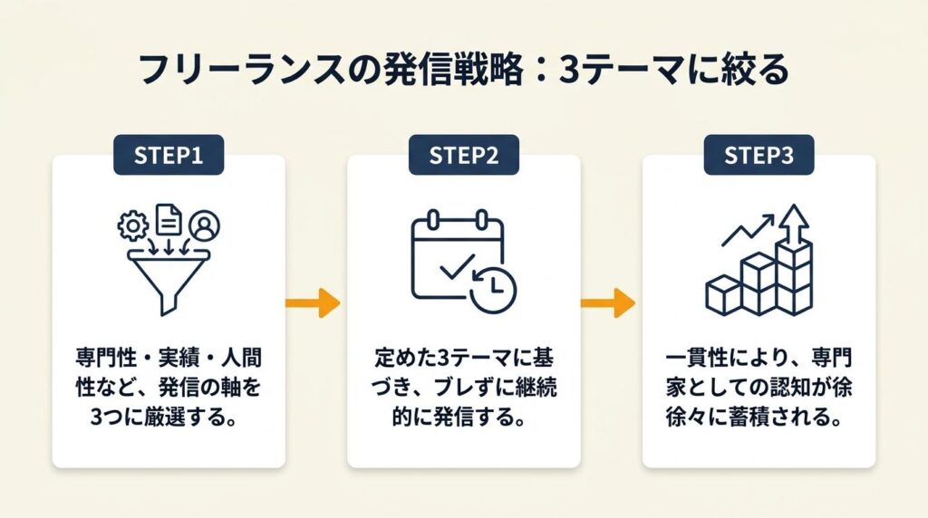 フリーランスの発信戦略は3テーマに絞る
