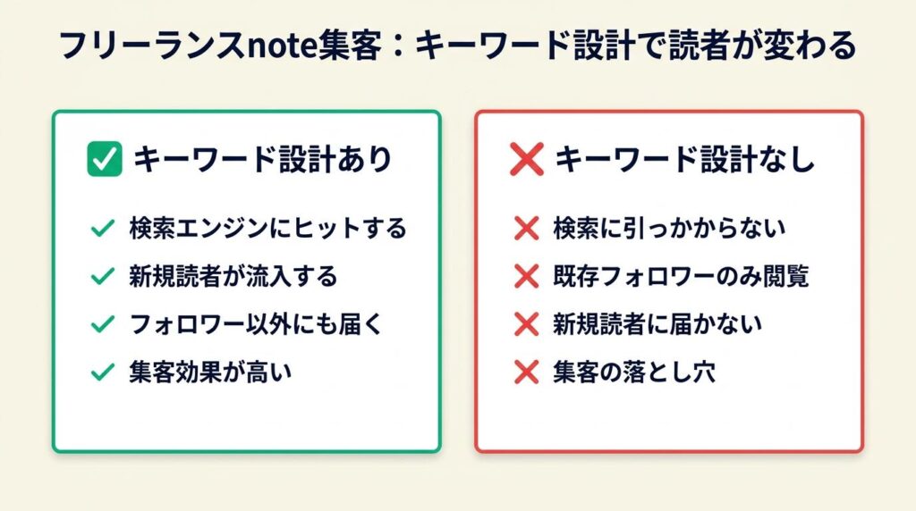 フリーランスnote集客はキーワード設計で読者が変わる