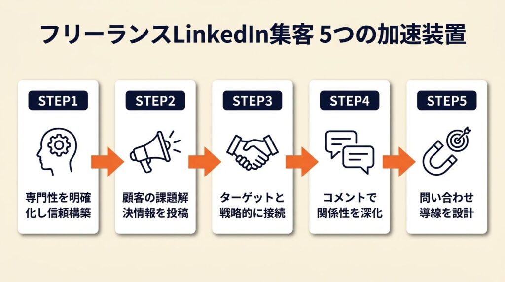フリーランスのLinkedIn集客は5つの仕組みで加速