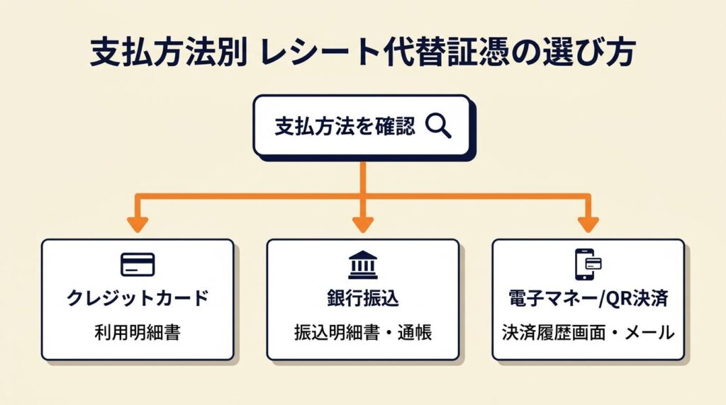 フリーランスのレシート代替証憑は支払方法で選ぶ