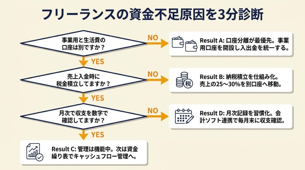 フリーランスのお金が残らない原因を3分で診断