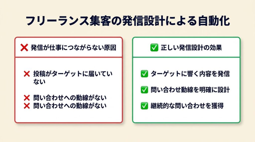 フリーランスの集客は発信設計で自動化できる