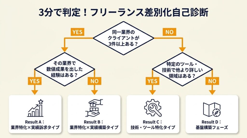 フリーランス差別化の自己診断を3分で判定