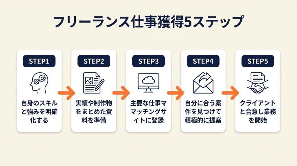 フリーランス仕事の取り方は5ステップで完結