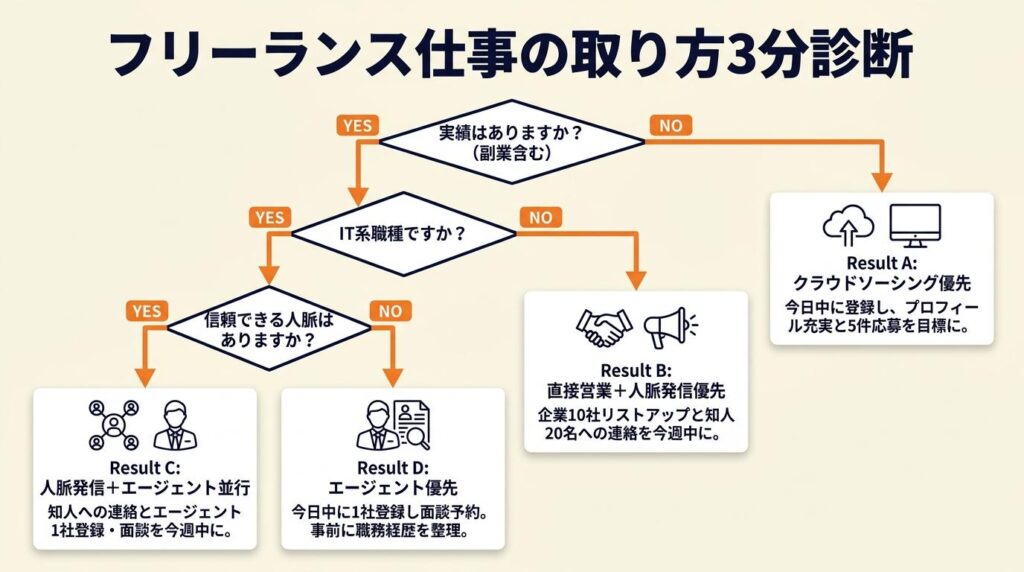 フリーランス仕事の取り方を3分で診断