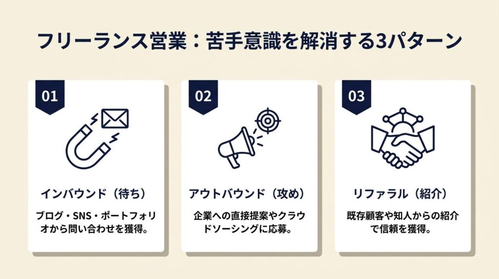 フリーランス営業は3パターンで苦手意識を解消