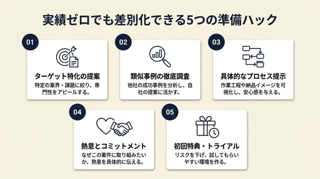 実績ゼロでも差別化できる5つの準備ハック