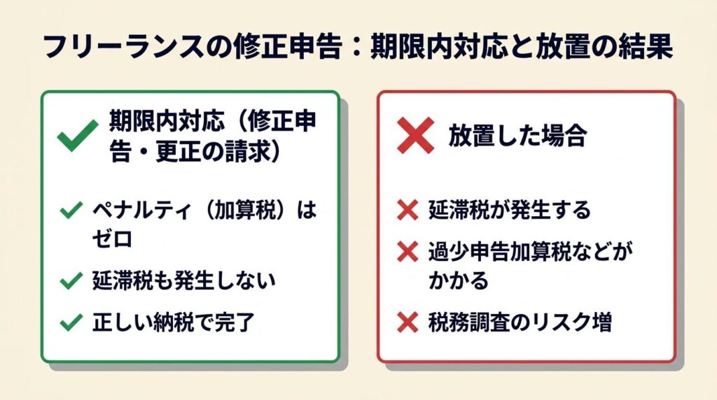 フリーランスの修正申告は期限内で税率0%