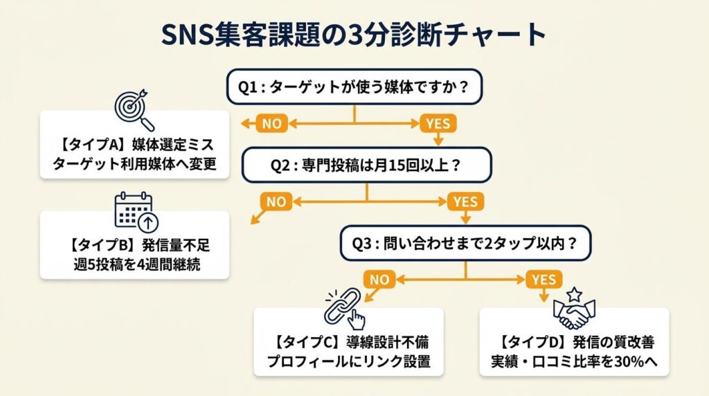 SNS集客の課題を3分で診断