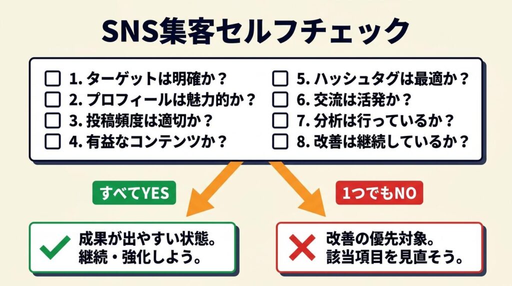 SNS集客は8項目でセルフチェック