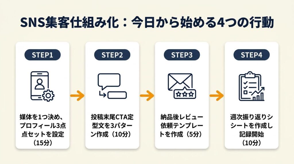 SNS集客を仕組み化して問い合わせを安定させる：今日から始める4つの行動