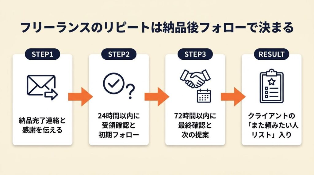 フリーランスのリピートは納品後フォローで決まる