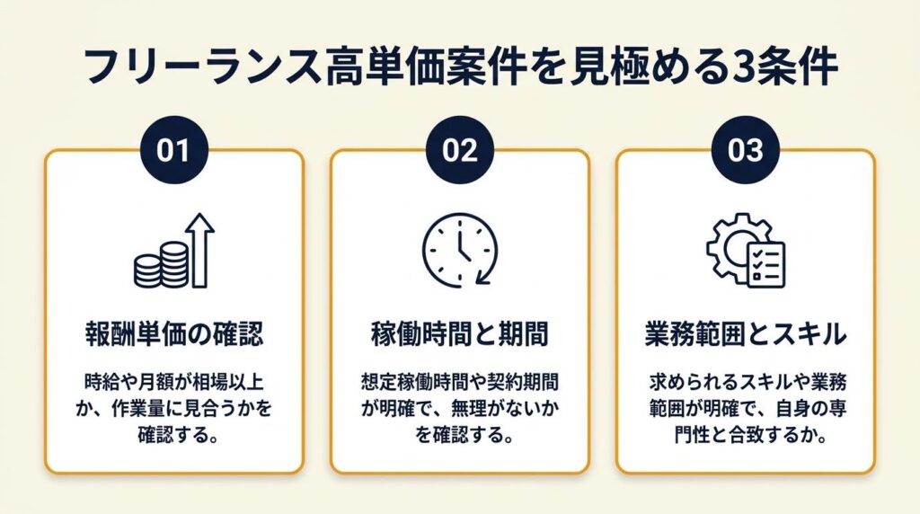 フリーランス高単価案件は3条件で見極める