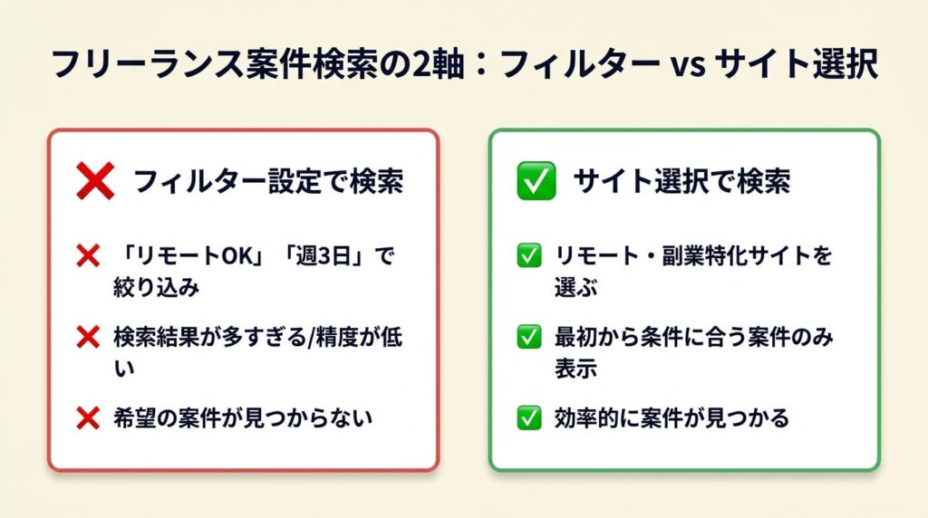 フリーランスのリモート・副業案件は2軸で絞る