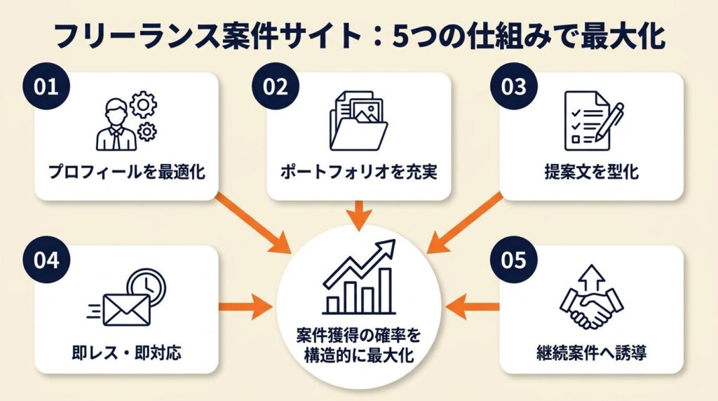 フリーランス案件サイトは5つの仕組みで最大化