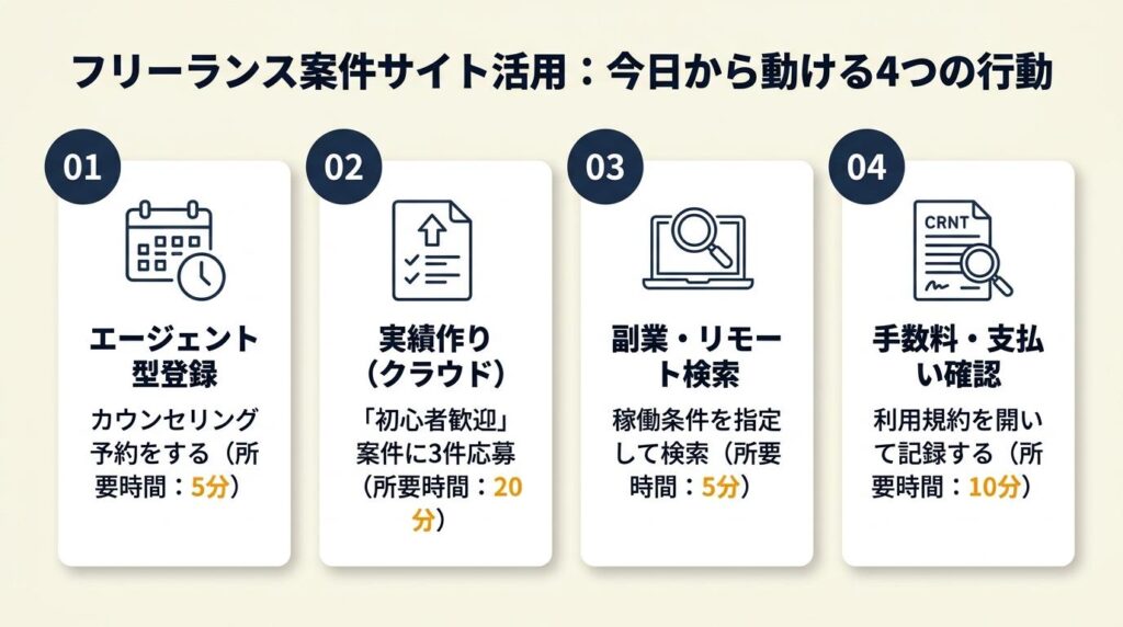 フリーランス案件サイトを使いこなす：今日から動ける4つの行動