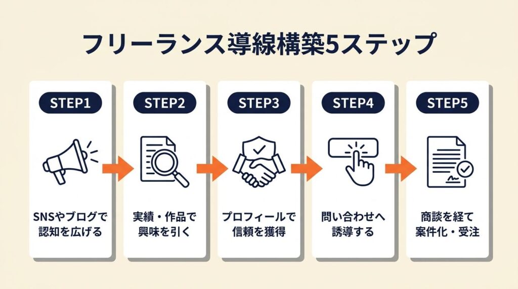 フリーランス導線は5ステップで構築