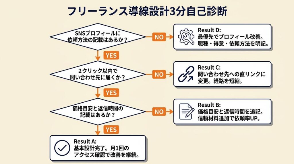フリーランス導線設計を3分で自己診断