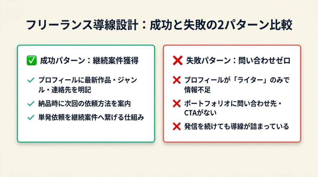 フリーランス導線設計の実例は2パターン